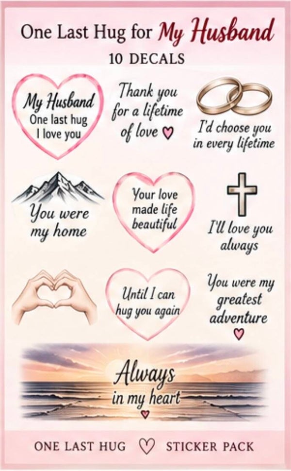 One Last Hug for My Husband — 10 Decal Pack