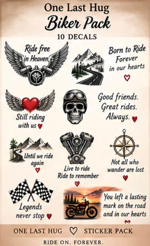 One Last Hug — Biker Pack — 10 Decals 🏍️