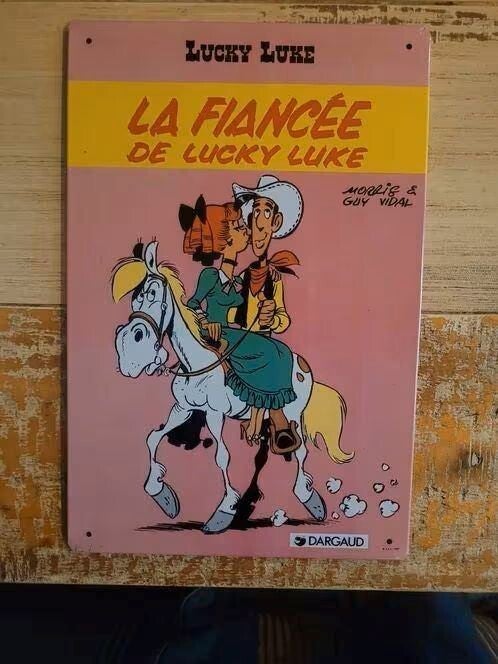 Lucky Luke metalen bord