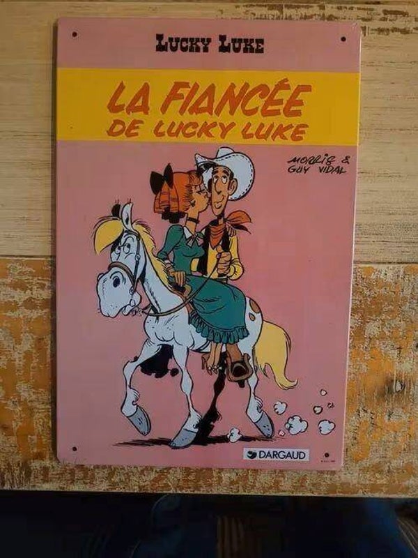 Lucky Luke metalen bord