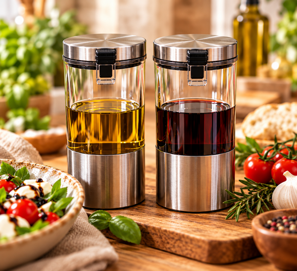 Gourmet-Duett – Stapelbarer Essig- & Ölspender im 2er-Set