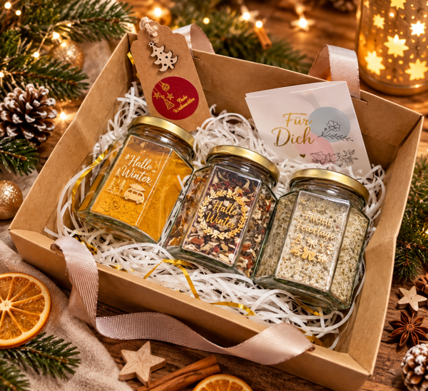 Wintergenuss im Glas – Geschenkset mit 3 Köstlichkeiten