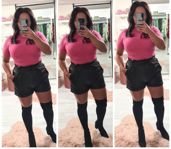 Leatherlook korte broek