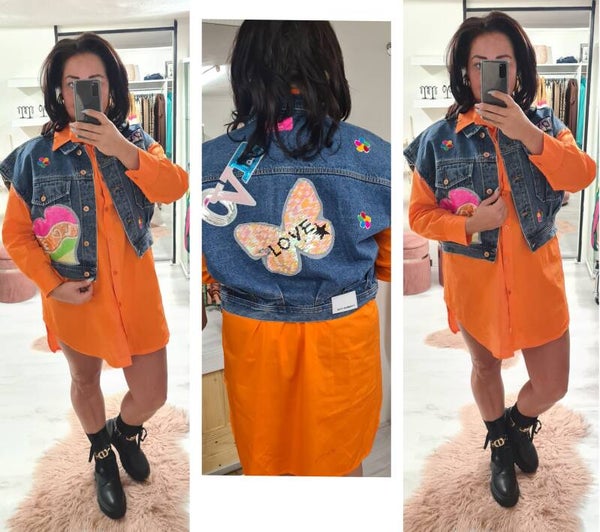 Spijker Gilet Met Neon Print