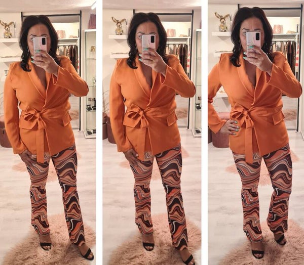 Wikkel blazer oranje