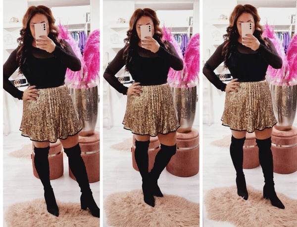 Doorzichtige Top Black glitter