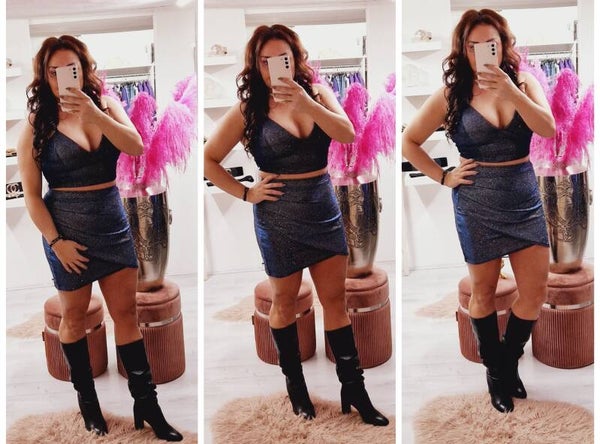 2 delige Set Bleu/Sprankle