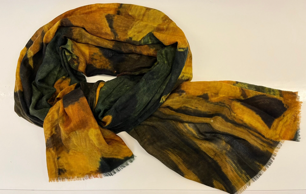 Sjaal - Met detail van schilderij 'De dame met zonnebloemen'.