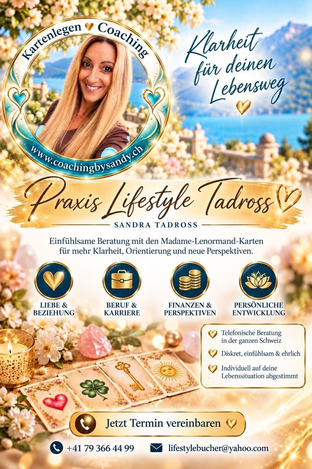 Sandy Tadross, Kartenlegen Schweiz
