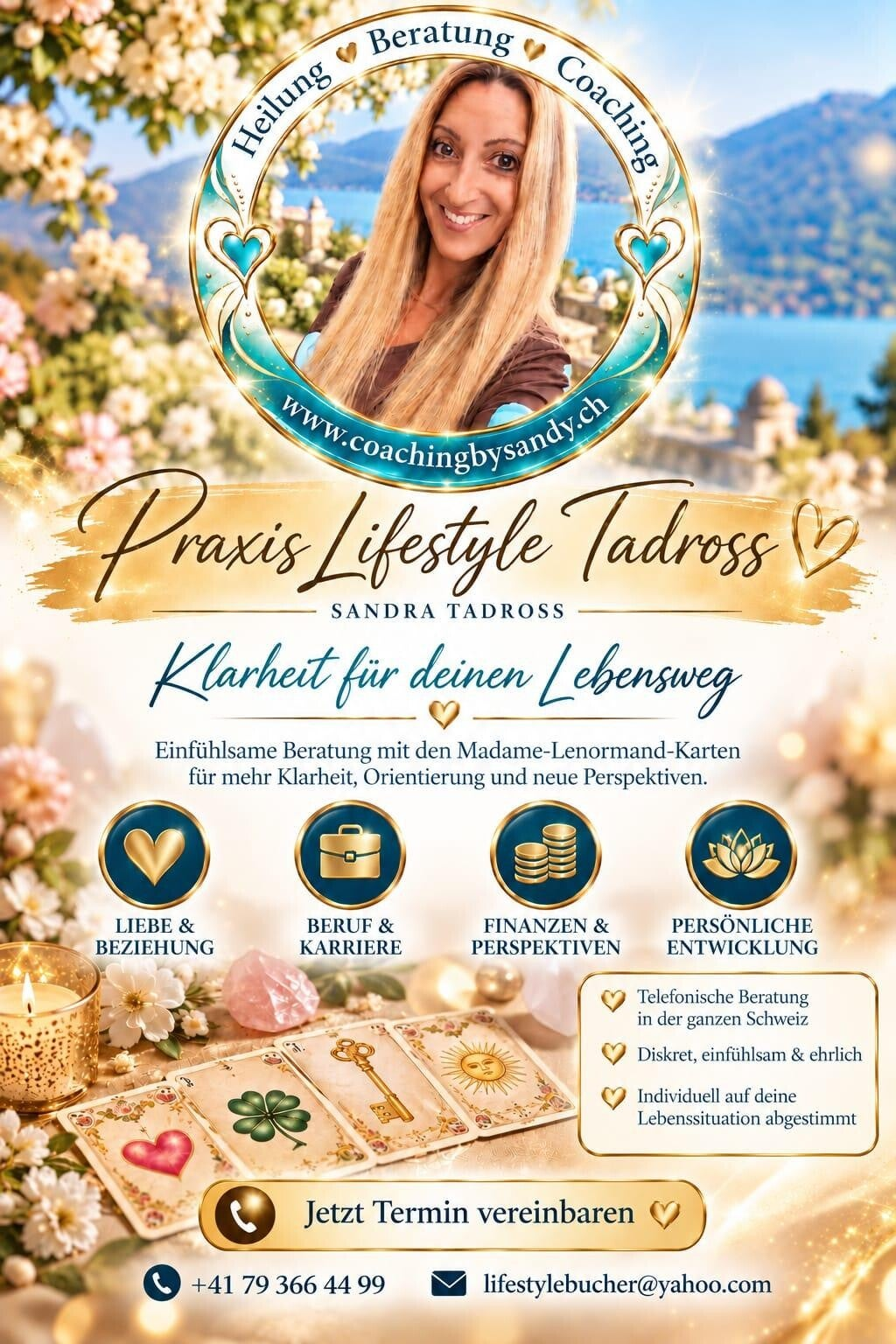 Sandy Tadross, Kartenlegen Schweiz
