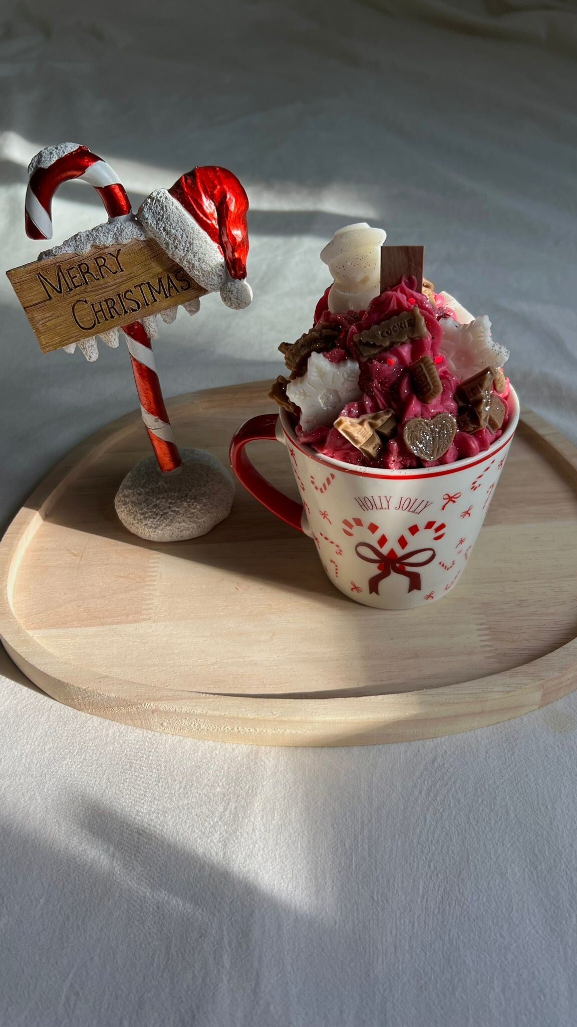 Vela gourmet de turrón hecha con cera de soja 100% natural