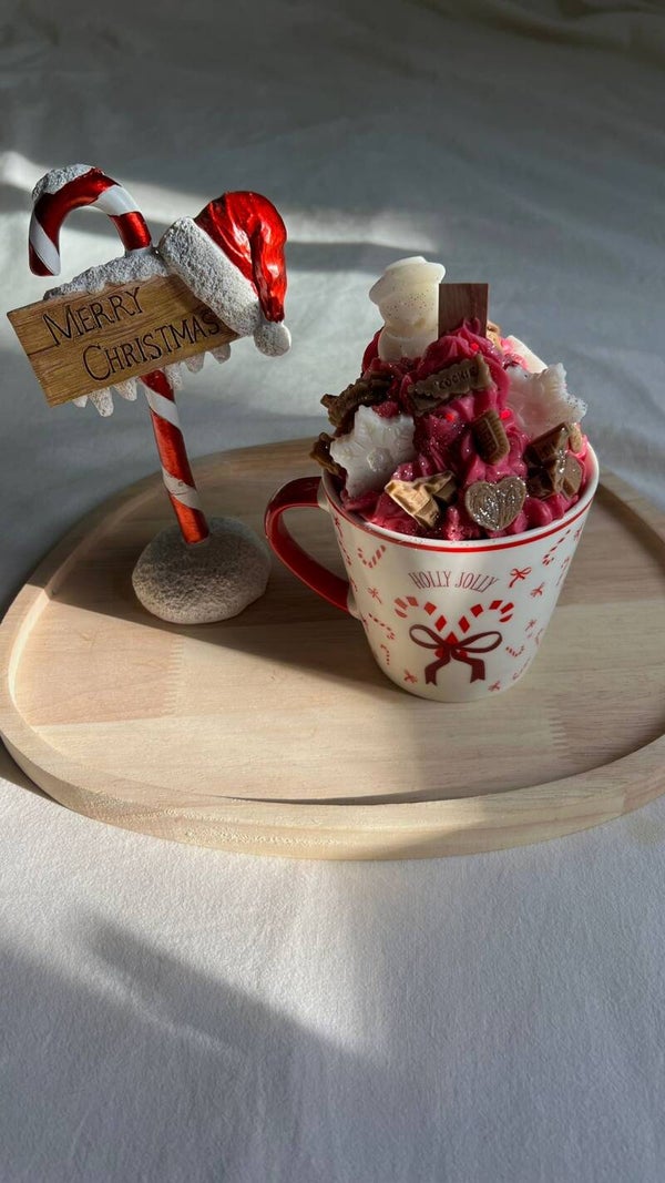 Vela gourmet de turrón hecha con cera de soja 100% natural