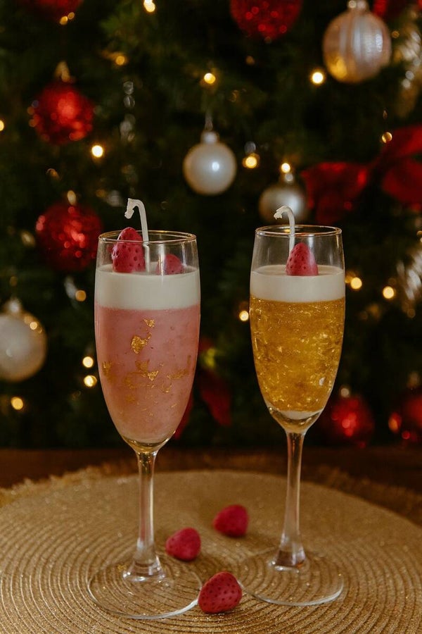 Vela Cava Champagne Rosé  hechas con cera de soja 100% natural