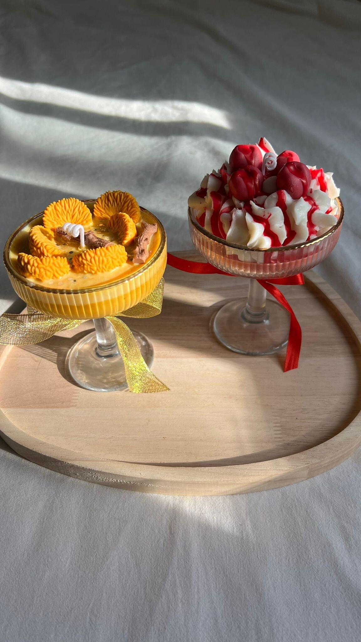Velas gourmet en copas hechas con cera de soja 100%