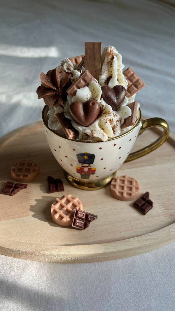 Vela gourmet dulce de castaña hecha con cera de soja