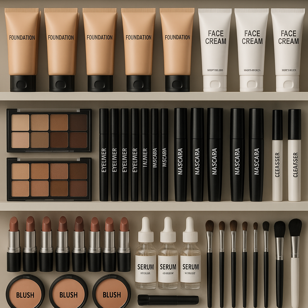 Premium-Kosmetikdisplay – Lippen-, Gesichts- und Augenkollektion