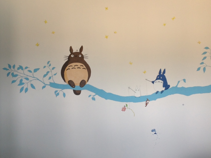 icatoo muurschildering voor kinderkamer, Totoro