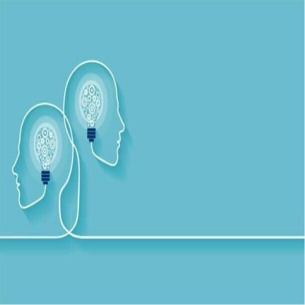 Acht stilisierte, blaue Papiersilhouetten von Menschen, die sich an den Händen halten, auf einer glatten Oberfläche, Blog MediumSciences - Institut