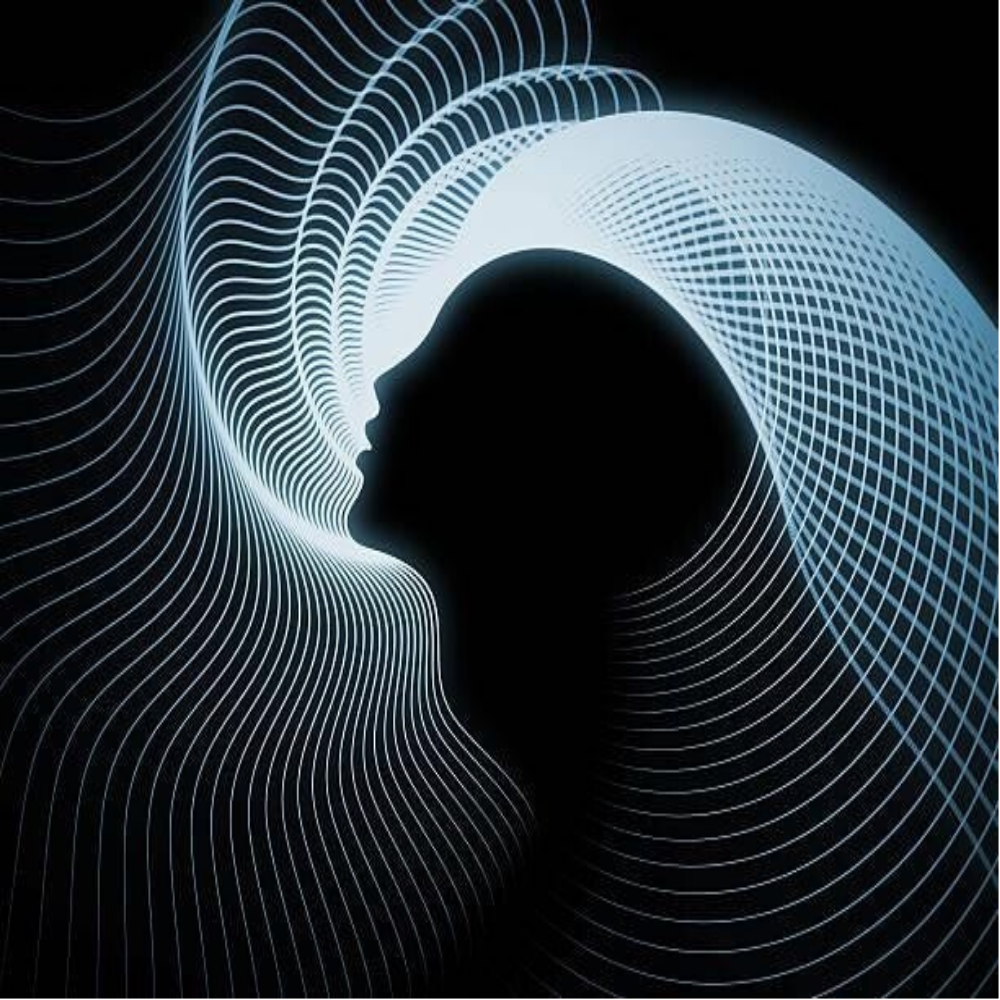 Acht stilisierte, blaue Papiersilhouetten von Menschen, die sich an den Händen halten, auf einer glatten Oberfläche, Blog MediumSciences - Institut
