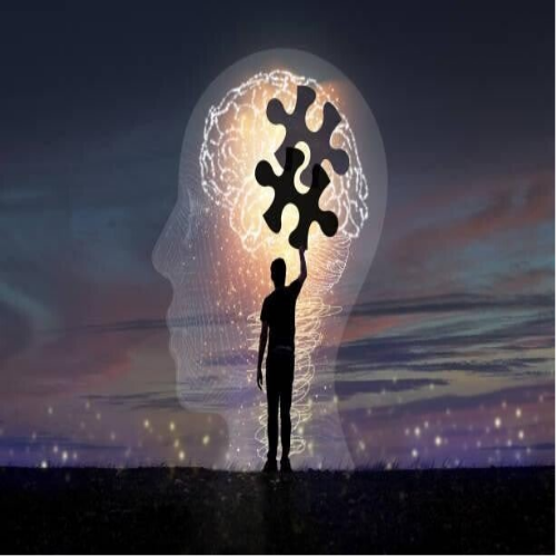 Acht stilisierte, blaue Papiersilhouetten von Menschen, die sich an den Händen halten, auf einer glatten Oberfläche, Blog MediumSciences - Institut