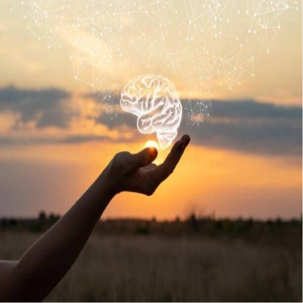 Acht stilisierte, blaue Papiersilhouetten von Menschen, die sich an den Händen halten, auf einer glatten Oberfläche, Blog MediumSciences - Institut