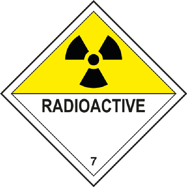 Panneau transport ADR matières radioactives