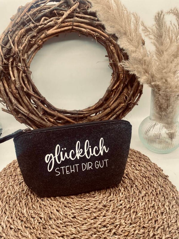 Filzmäppchen "glücklich steht dir gut"