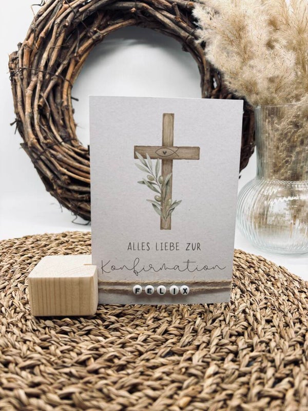 Karte zur Konfirmation - mit Name | Personalisierung