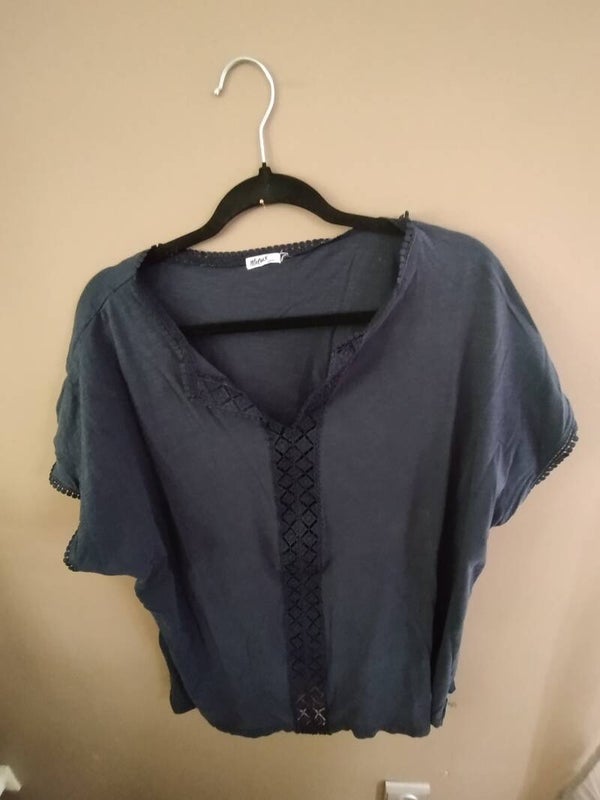 Haut, femme, bleu marine