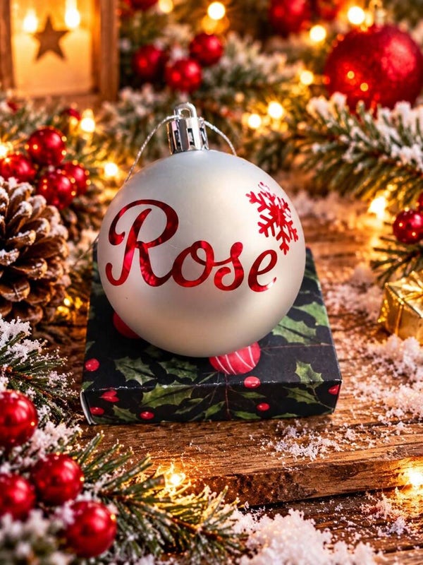 ❄️ Boule de Noël personnalisée avec prénom et flocon