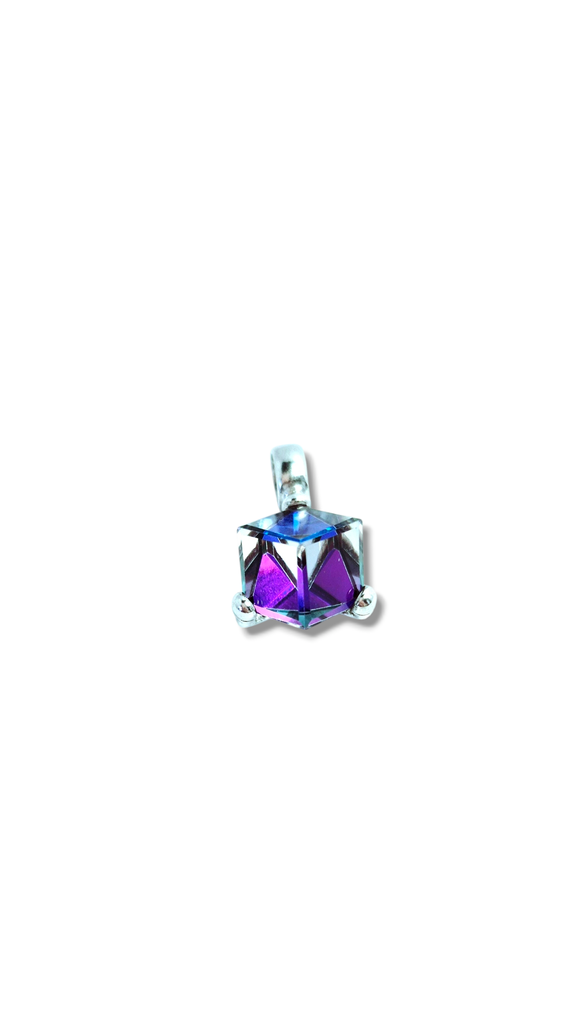 Swarovski Purple Crystal Cube Pendant