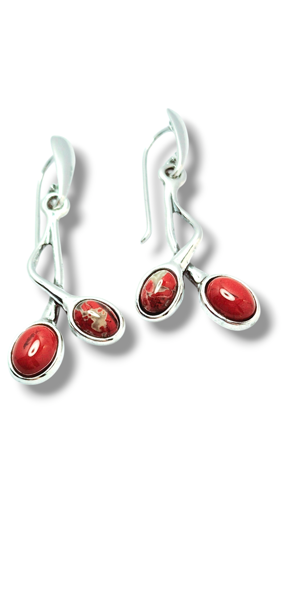 Two Red Jasper Earrings – Strength, Passion & Timeless Elegance