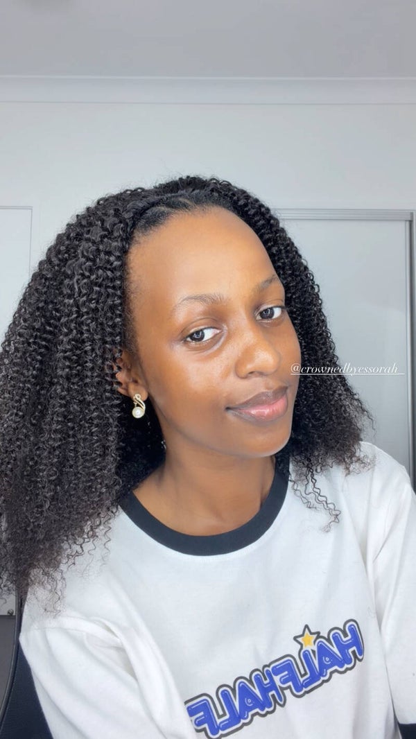 Afro Curly Half Wig – Perfect for a leave out (Sew in - No sewing needed), Beginner Friendly, Gives a Natural look