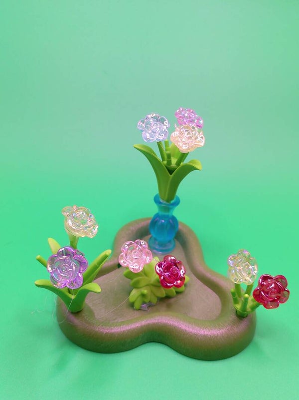 Mini-Mehrfabige Rosenblüten-Acrylperlen