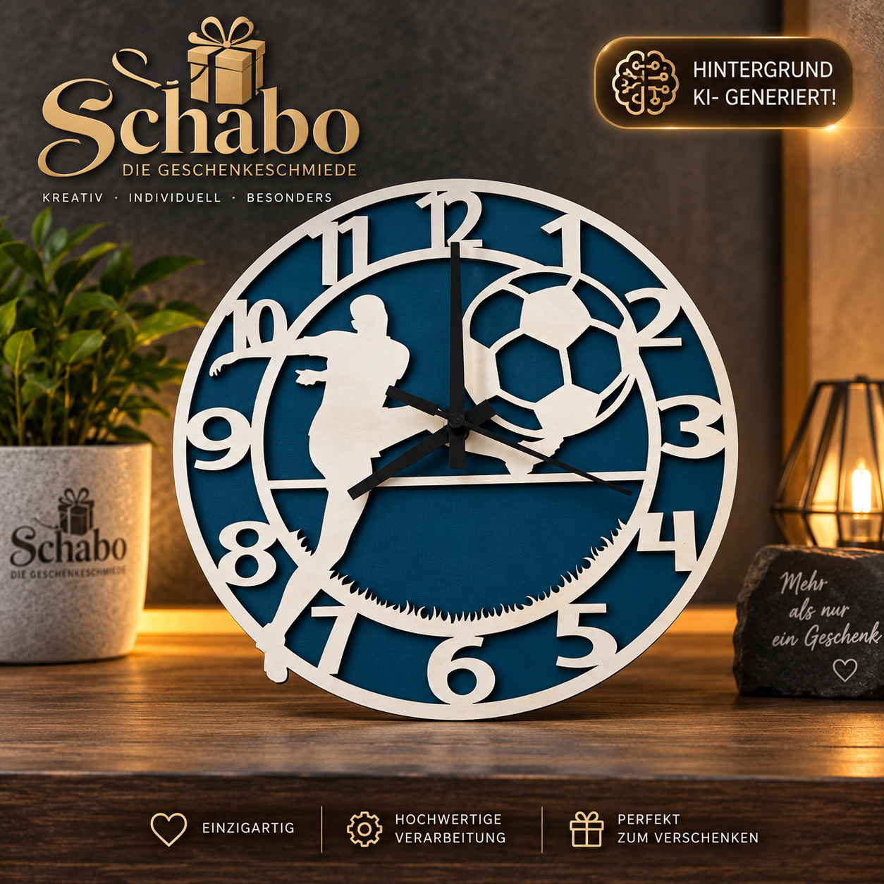 Wanduhr Fußballer