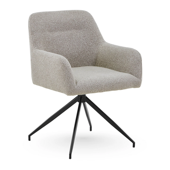 Ofelia chaise de salle à manger - Beige Boucle Avec Pivot 360 degrés