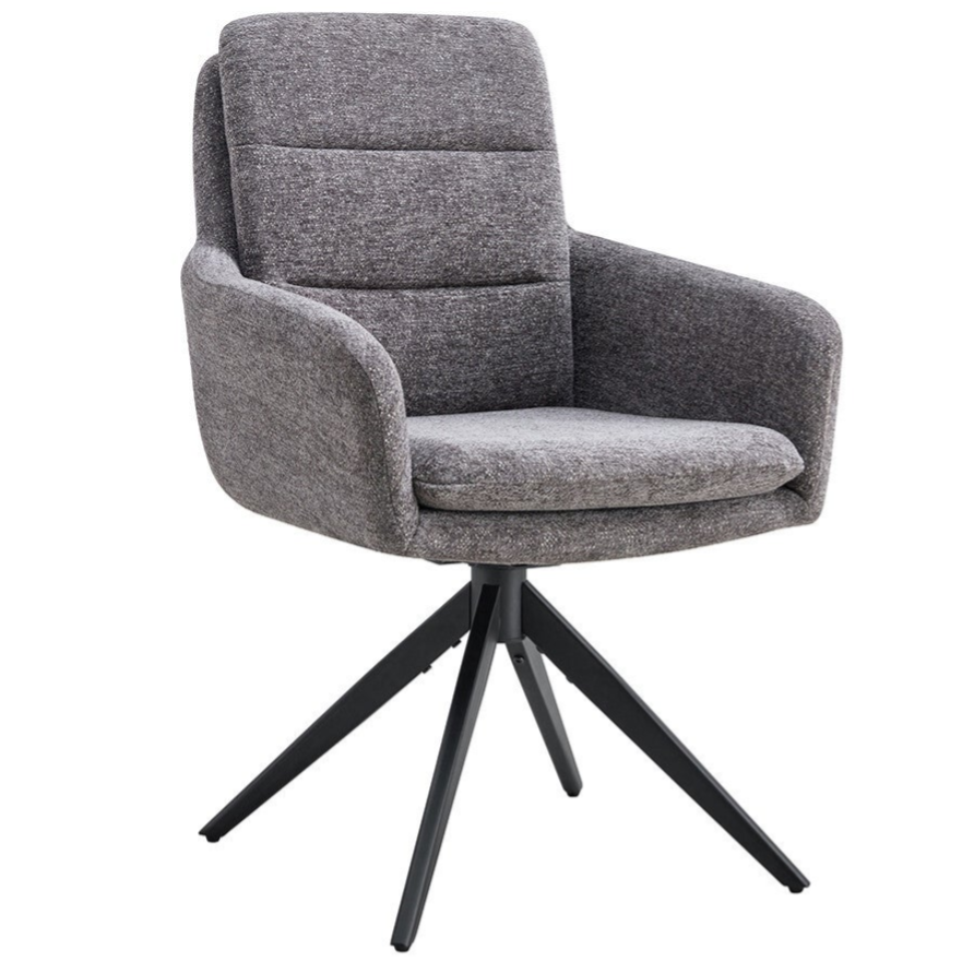 Chaise 'Lisold' Pivotant à 0 Tissu Fabb Raven Gris foncé