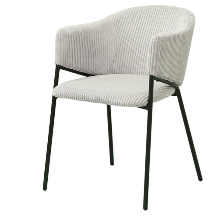 Chaise 'Hugo' Corduroy Gris clair