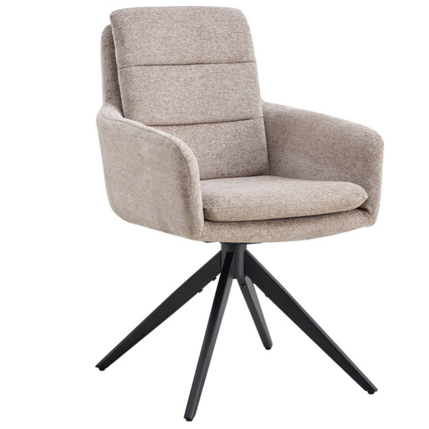 Chaise 'Lisold' Pivotant à 0 Tissu Fabb Raven Sable