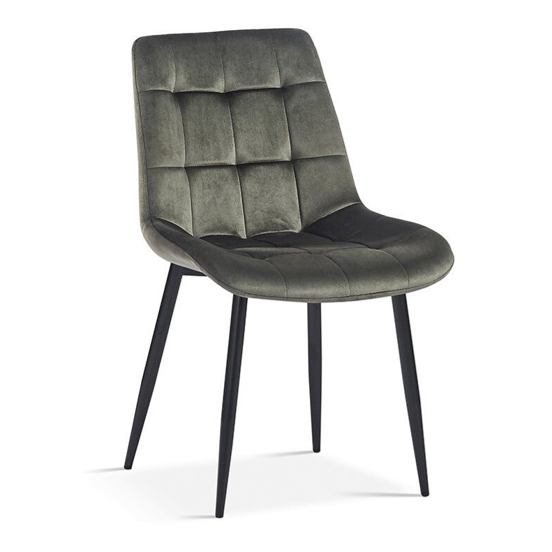 Chaise 'Juta' Velours Gris foncé