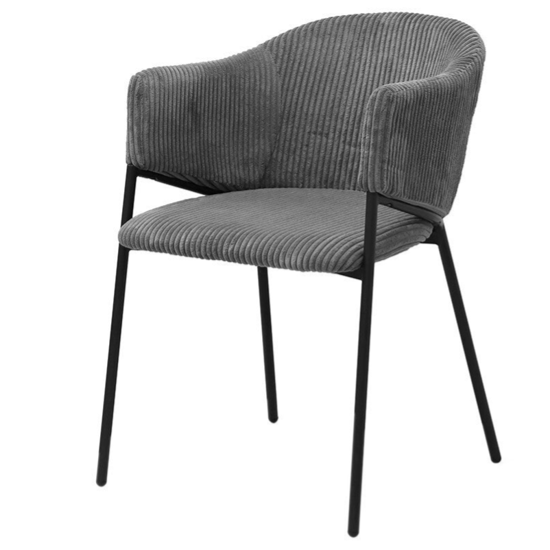 Chaise 'Hugo' Corduroy Gris foncé