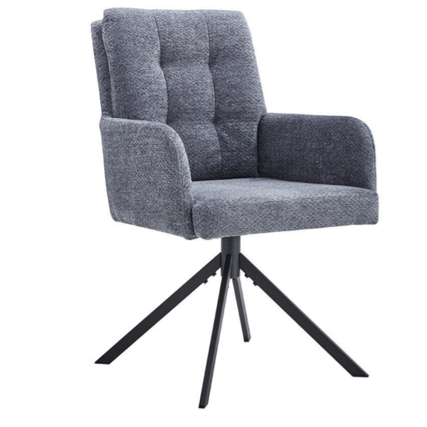 Chaise 'Granada' Pivotante Tissu Davis Bliss Gris foncé