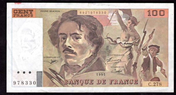 France, 100 Francs, 1995, 6927978330. GVF.