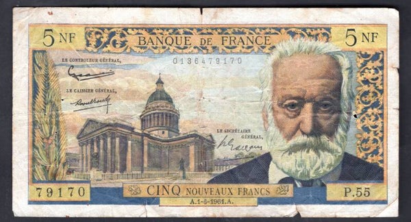 France, Five New Francs, 1-6-1961, 0136479170. NF.