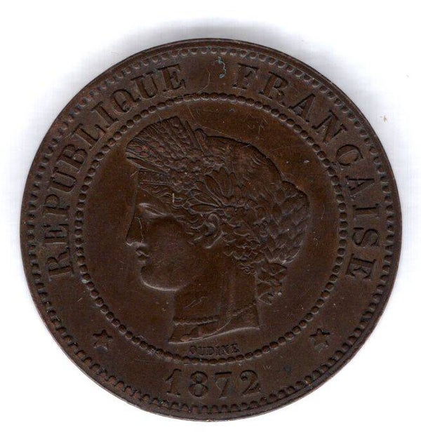 France. 5 Centimes 1872A.   dy11563
