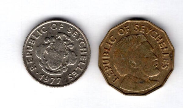 Seychelles, 5 & 10 Cents 1977 & 1976.
