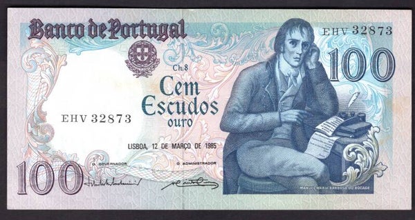 Portugal, 100 Escudos, 12-3-1985, EHV 32873 (WPM 178d). NEF.