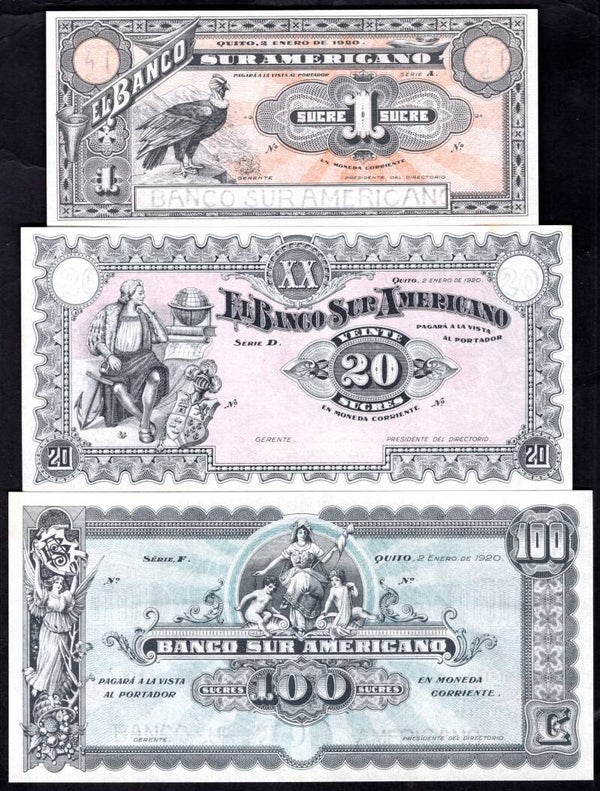 Ecuador, El Banco Sur Americano, remainders, 2-1-1920. DY12036