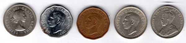 Canada, 5 Nickels 1923-1963.  dy12195
