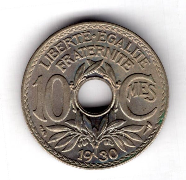 France. 10 Centimes 1930. AU+.